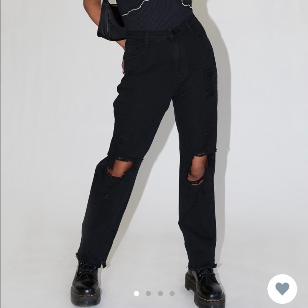 princess polly shaye denim jeans - black